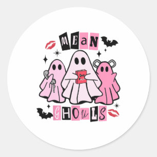 Pegatina Redonda Cute fantasma significa Ghouls Funny Halloween Cos