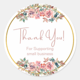 Pegatina Redonda Cute Floral Business