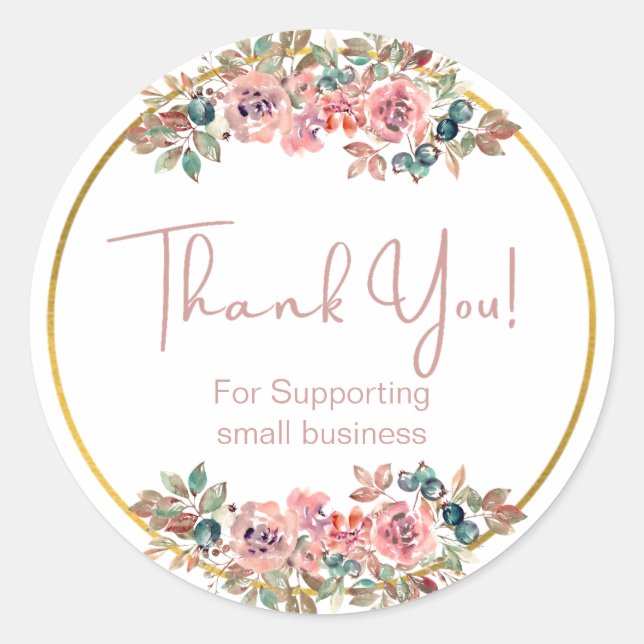 Pegatina Redonda Cute Floral Business (Anverso)