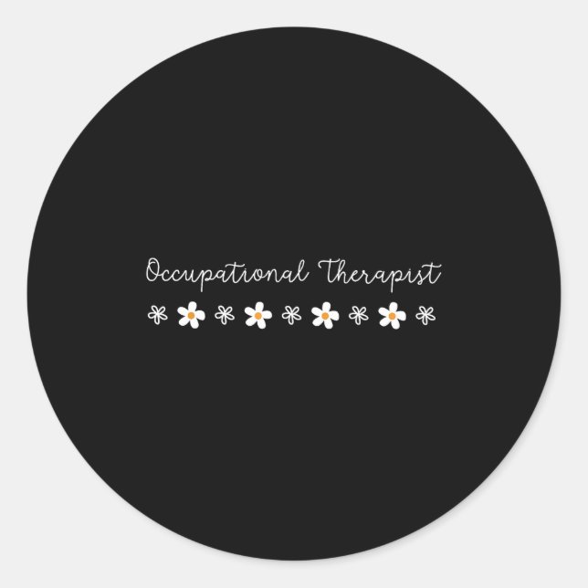 Pegatina Redonda Cute Floral Daisy Occupational Therapy Therast Ot  (Anverso)