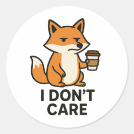 Pegatina Redonda Cute Fox Sticker – Cozy Animal Illustration