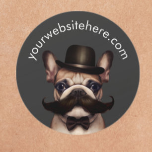 Pegatina Redonda Cute French Bulldog Business Promotional