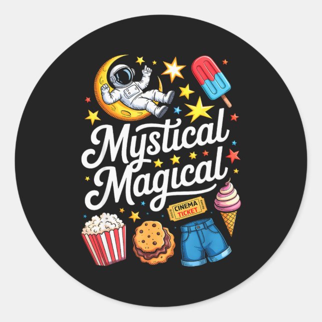 Pegatina Redonda Cute Funny Astronaut Cookies Kids Boy Toddler Girl (Anverso)