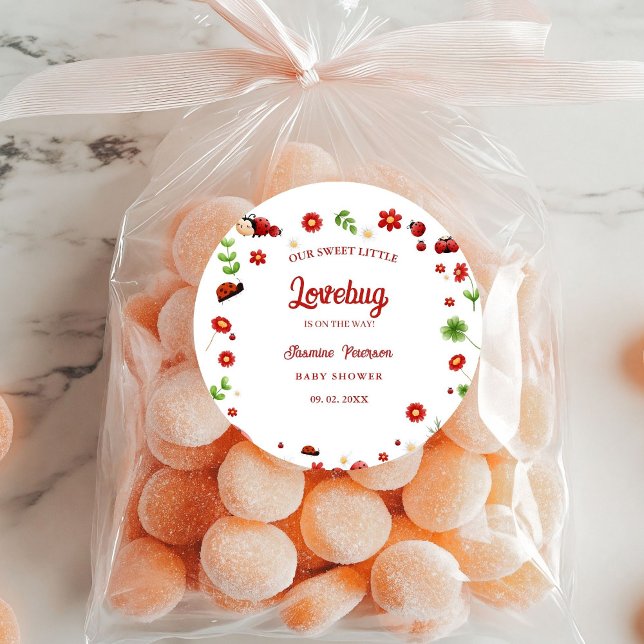 Pegatina Redonda Cute Garden pequeño chinguito de bebé ducha Invita (Subido por el creador)