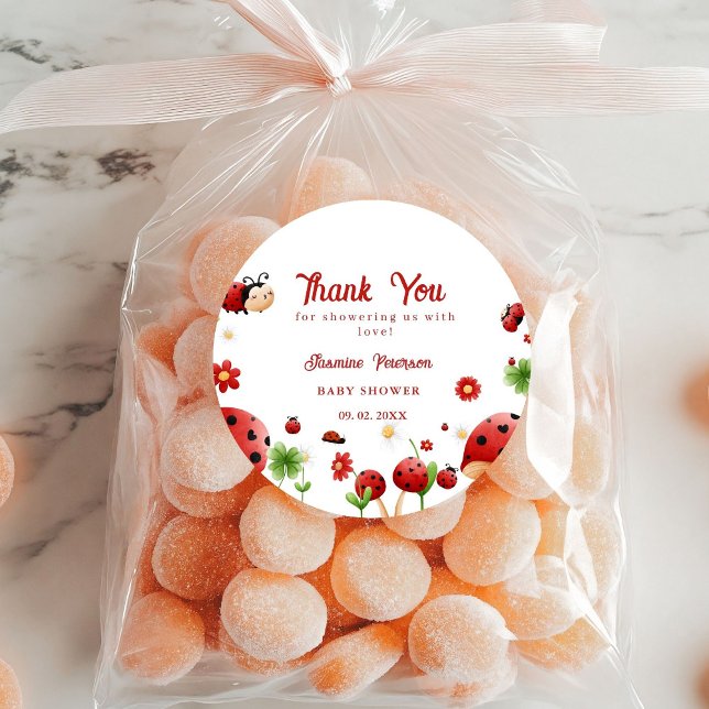 Pegatina Redonda Cute Garden pequeño chinguito de bebé ducha Invita (Subido por el creador)