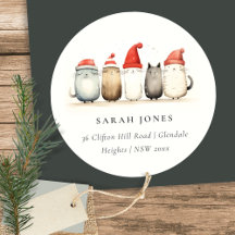 Cute gatos furtivos y Navidades brillantes direcci