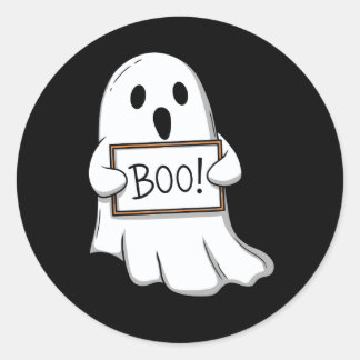 Pegatina Redonda Cute Ghostly BOO Fun