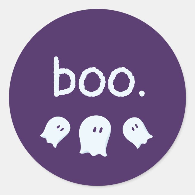 Pegatina Redonda Cute Ghostly Halloween (Anverso)