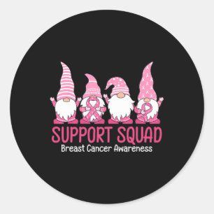 Pegatina Redonda Cute Gnome Support Squad Sensibilización sobre el