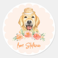 Cute Golden Retriever y Peach Flowday
