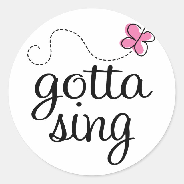 PEGATINA REDONDA CUTE GOTTA SING PINK (Anverso)