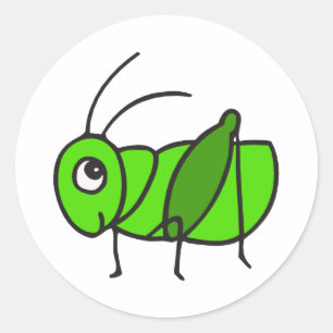 Pegatina Redonda Cute Grasshopper