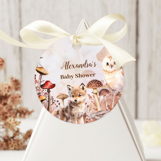 Pegatina Redonda Cute Greenery Forest Animals Woodland Baby Shower (Subido por el creador)