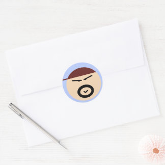 Pegatina Redonda Cute Grumpy Man Circle Sticker