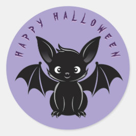 Pegatina Redonda Cute Halloween Bat