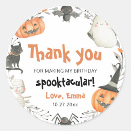Pegatina Redonda Cute Halloween Ghost Spooktacular Birday Party