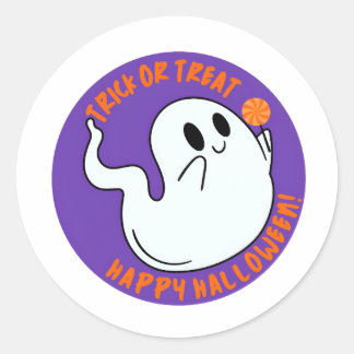 Pegatina Redonda Cute Halloween Ghost Sticker – Truco o Trato Kawa