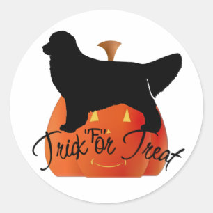Pegatina Redonda Cute Halloween Golden Retriever Items