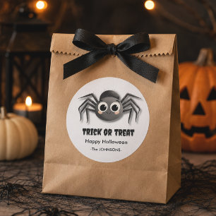 Pegatina Redonda Cute Halloween Spider Sticker – Truco o trato