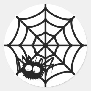 Pegatina Redonda Cute Halloween Spider Web