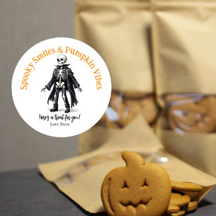 Pegatina Redonda Cute Halloween Sticker – Temporada de calabazas y