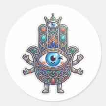 Cute Hamsa Ojo Turco Marroquí Amazigh Kawaii Pegat