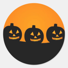 Pegatina Redonda Cute Happy Halloween Jack O Lantern
