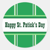 Cute Happy St. Patrick's Day Striped Green