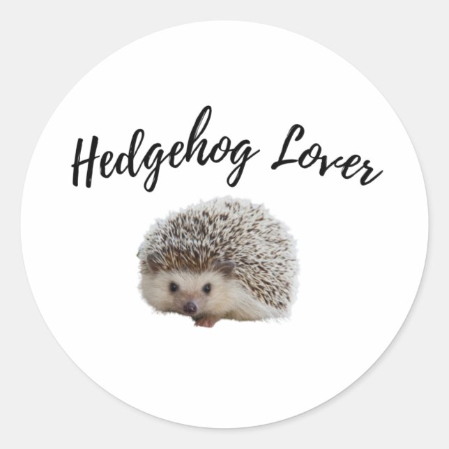Pegatina Redonda Cute Hedgehog (Anverso)