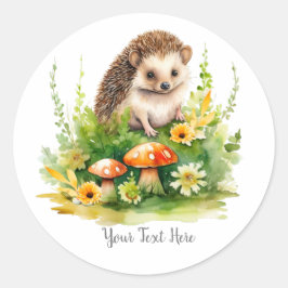 Pegatina Redonda Cute Hedgehog personalizado