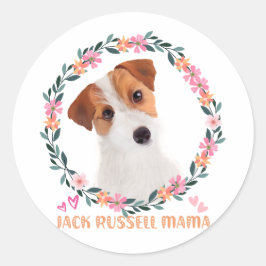 Pegatina Redonda Cute Jack Russell Terrier - Jack Russell Mama