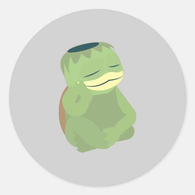 Pegatina Redonda Cute Kappa (Anverso)