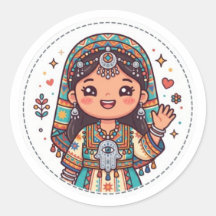 Cute Kawaii Amazigh marroquí Mujer con KhaSticker