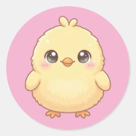 Pegatina Redonda Cute Kawaii Chick Hoja de Stickers Redondos