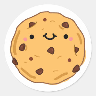 Pegatina Redonda Cute Kawaii Cookie