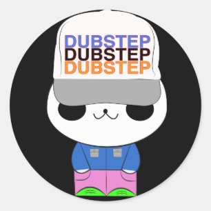 Pegatina Redonda Cute kawaii dubstep panda