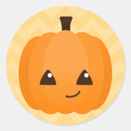 Pegatina Redonda Cute Kawaii Jack o'Lantern