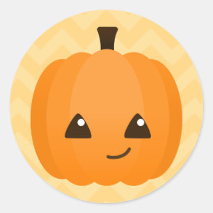 Pegatina Redonda Cute Kawaii Jack o'Lantern