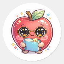 Cute Kawaii Manzana Inteligente con Gafas Sostenie