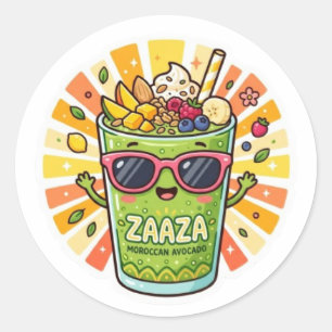 Pegatina Redonda Cute Kawaii Marroquí Zaaza Sticker de Verano de Ag