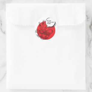 Pegatina Redonda Cute Kawaii Ramen - Divertida Comida Japonesa