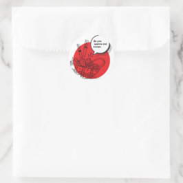 Pegatina Redonda Cute Kawaii Ramen - Divertida Comida Japonesa