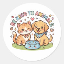 Cute Kawaii Sé Bueno Con Los Animales Sticker de G
