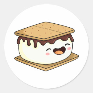 Pegatina Redonda Cute Kawaii Smore