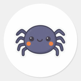 Pegatina Redonda Cute Kawaii Spider