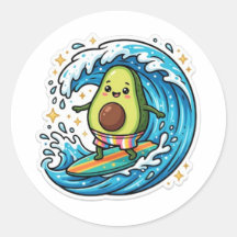 Cute Kawaii Surfing Aguacate Ola Oceánica SummStic