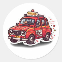 Cute Kawaii Taxi Rojo Marroquí Petit Sticker de Ci