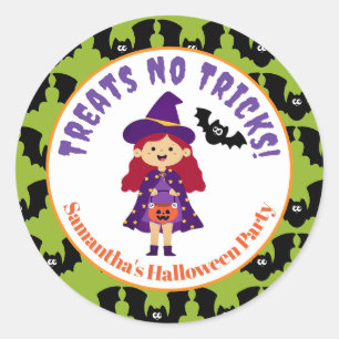 Pegatina Redonda Cute Kids Halloween Fiesta de disfraces