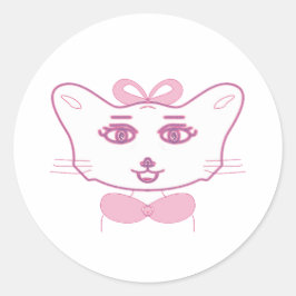 Pegatina Redonda Cute kitten