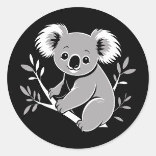 Pegatina Redonda Cute Koala